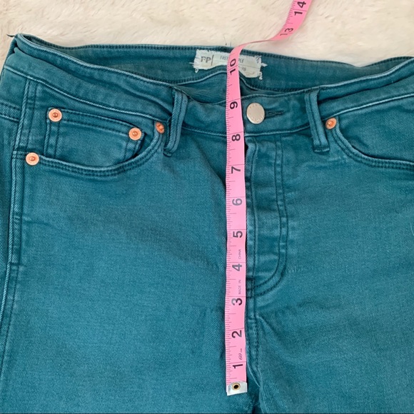 Free People high rise teal skinny/straight jeans *read description* - Picture 4 of 9